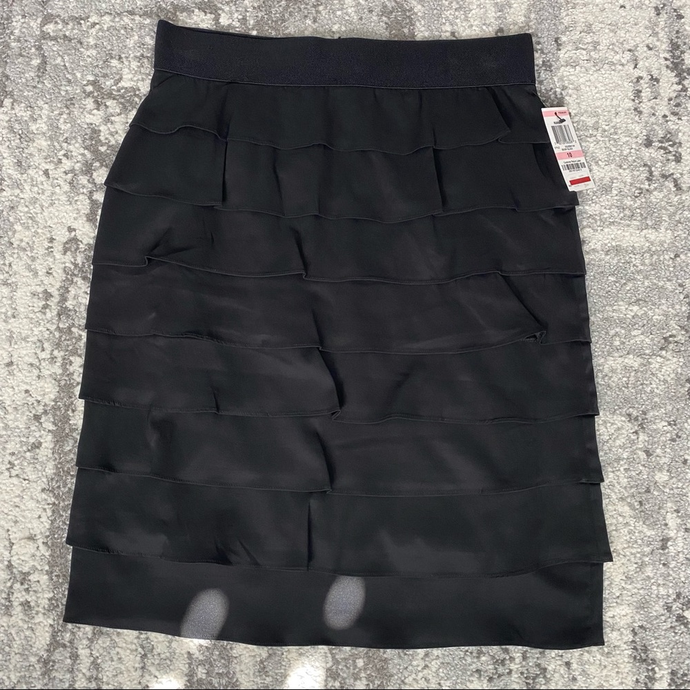Alfani || black Runway ruffled tiered skirt